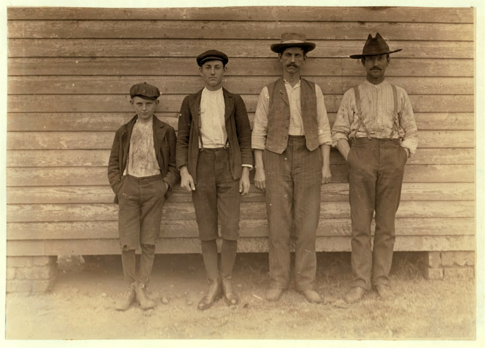 Men and boys of this family all work in Eureka Cotton Mills. H.O. Roof. B. F. Roof -10 years in mill. Lawrence Roof-4 years in mill. Albert Roof-(Smallest) 1 year in mill. Doffs-50 cents a LOC nclc.01460