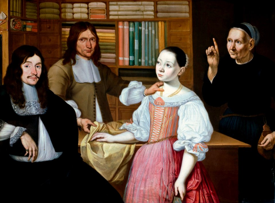 Målning. I klädeshandeln. Adrien Bloem - Hallwylska museet - 86718