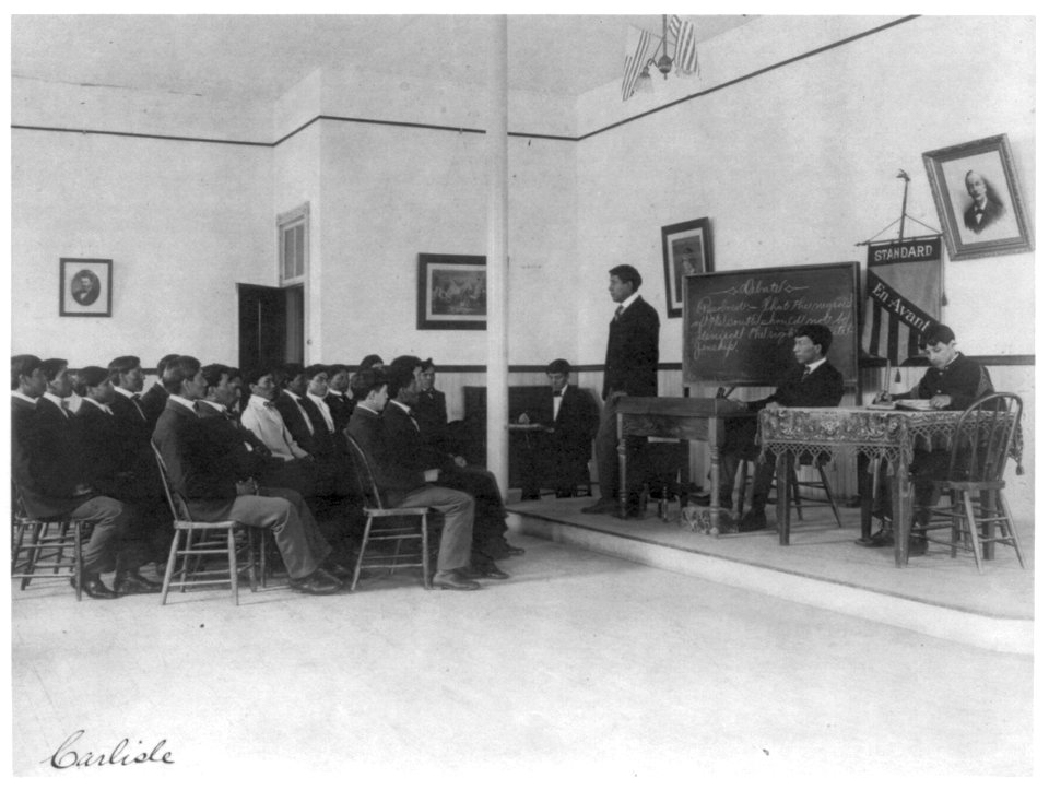 Men debating in class, Carlisle Indian School, Carlisle, Pennsylvania LCCN98503028