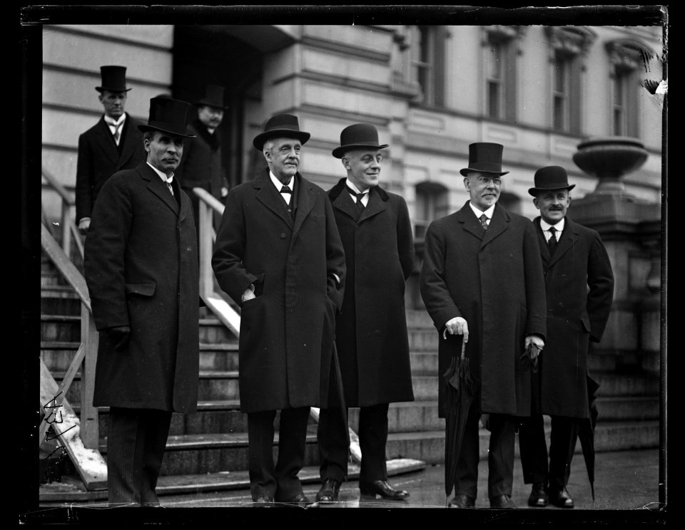 Men at U.S. Capitol; Sir Auckland Geddes, center. Washington, D.C. LCCN2016891003