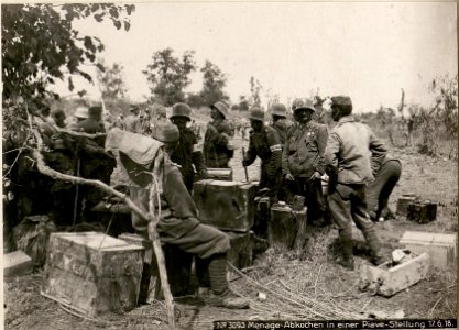 Menage-Abkochen in einer Piave-Stellung 17.6.18. (BildID 15620025)