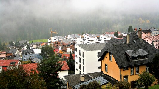 Rain panorama fall mountains