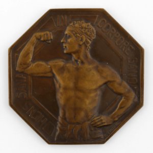 Mens Sana in Corpore Sano, plaquette by Pierre Theunis, Belgium, S.d., Coins and Medals Department of the Royal Library of Belgium, 2N115 - 6 (recto)