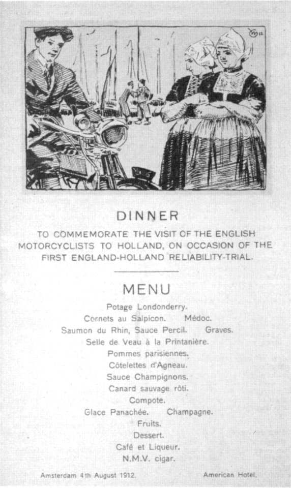 Menu American Hotel 1912