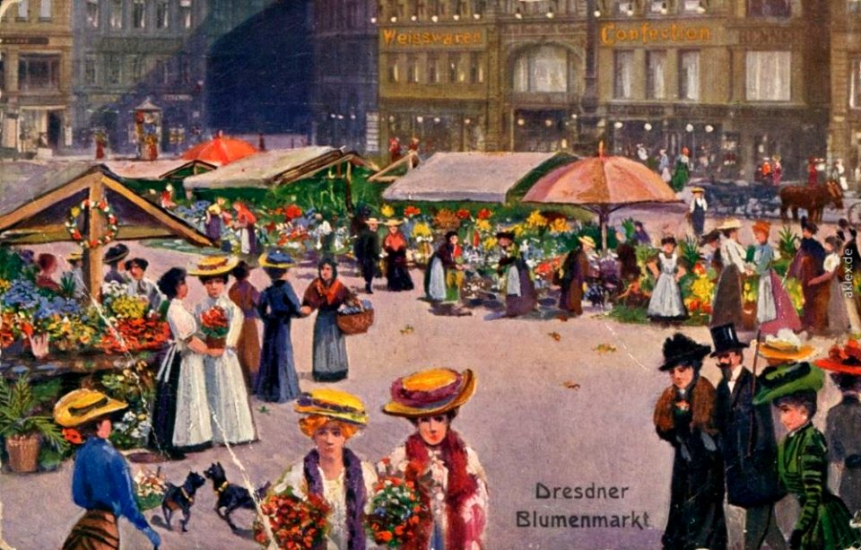 Mercado de las flores de bella época dresde