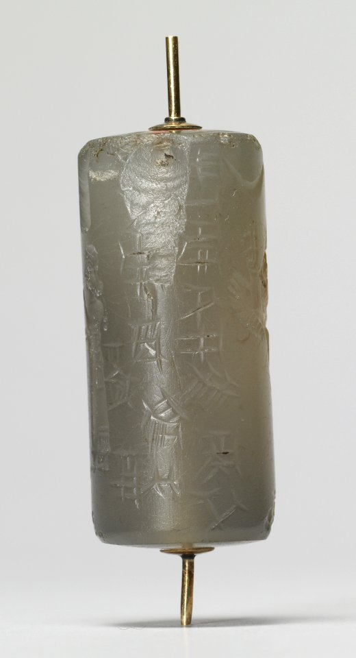 Mesopotamian - Cylinder Seal with Archer and Winged Lion - Walters 421195 - Side A