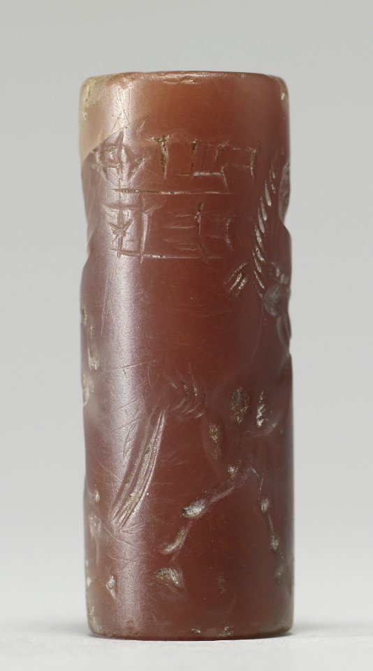 Mesopotamian - Cylinder Seal with Human-Headed Griffin Attacking a Horse - Walters 42444 - Side A