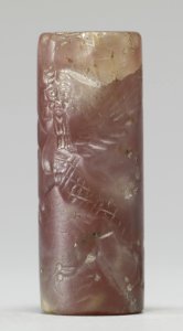 Mesopotamian - Cylinder Seal with Human-Headed Griffin Attacking a Horse - Walters 42444 - Side E