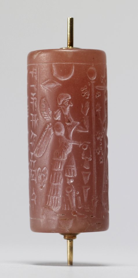 Mesopotamian - Cylinder Seal with Winged Deities - Walters 421194 - Side B