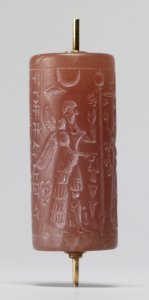 Mesopotamian - Cylinder Seal with Winged Deities - Walters 421194 - Side B