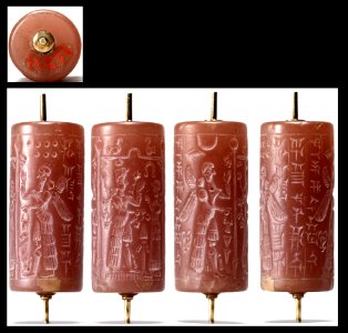 Mesopotamian - Cylinder Seal with Winged Deities - Walters 421194 - View A