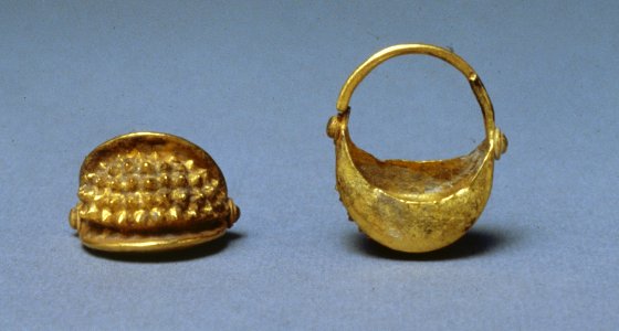 Mesopotamian - Pair of Basket-Shaped Hair Ornaments - Walters 572066, 572067