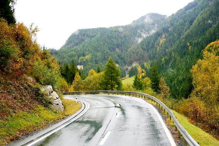 Asphalt rain panorama photo