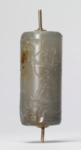 Mesopotamian - Cylinder Seal with Archer and Winged Lion - Walters 421195 - Side C