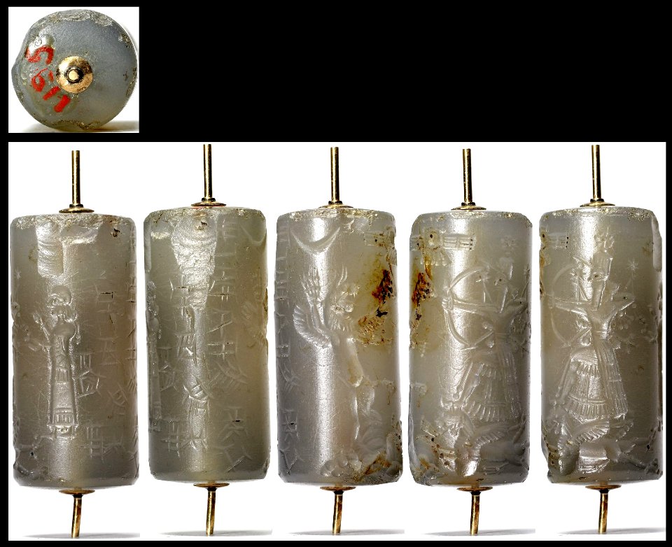 Mesopotamian - Cylinder Seal with Archer and Winged Lion - Walters 421195 - View A