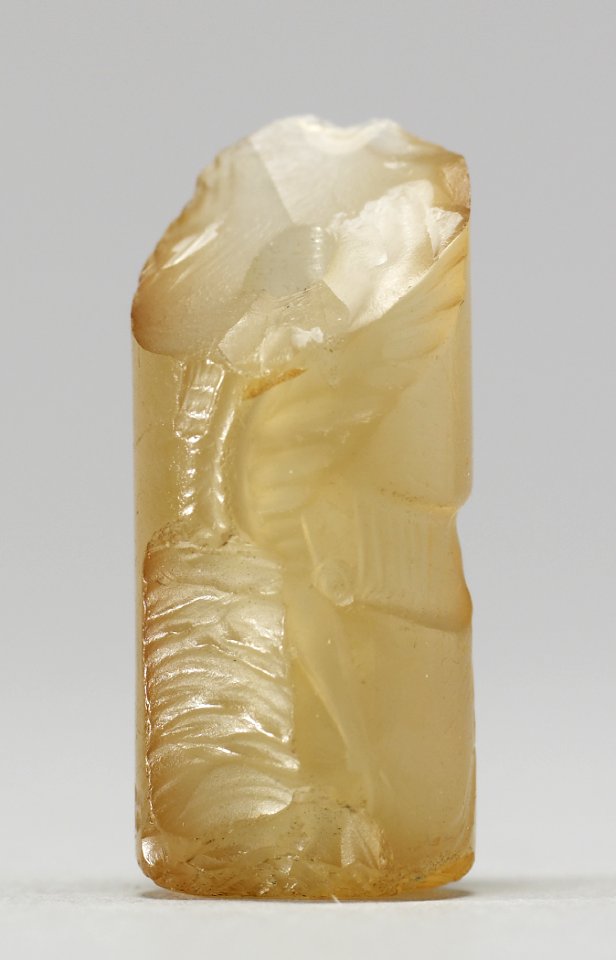 Mesopotamian - Cylinder Seal with Human Headed Winged Bull and Inscription - Walters 42808 - Side D