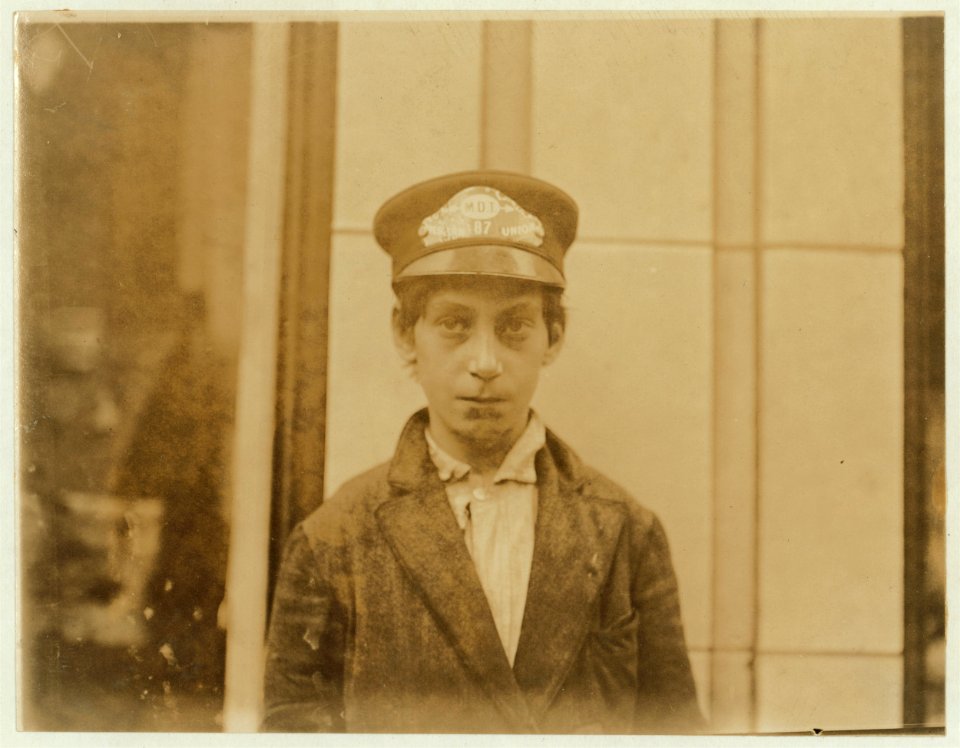 Messenger who is on duty from 8 A.M. to 6 P.M. down town. May 7, 1910. Witness E.N. Clopper. LOC nclc.03483