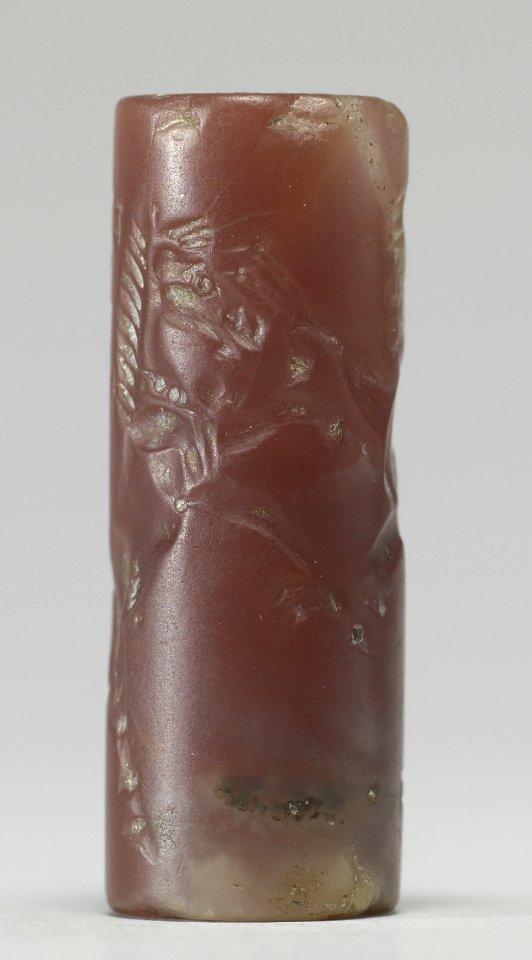 Mesopotamian - Cylinder Seal with Human-Headed Griffin Attacking a Horse - Walters 42444 - Side C