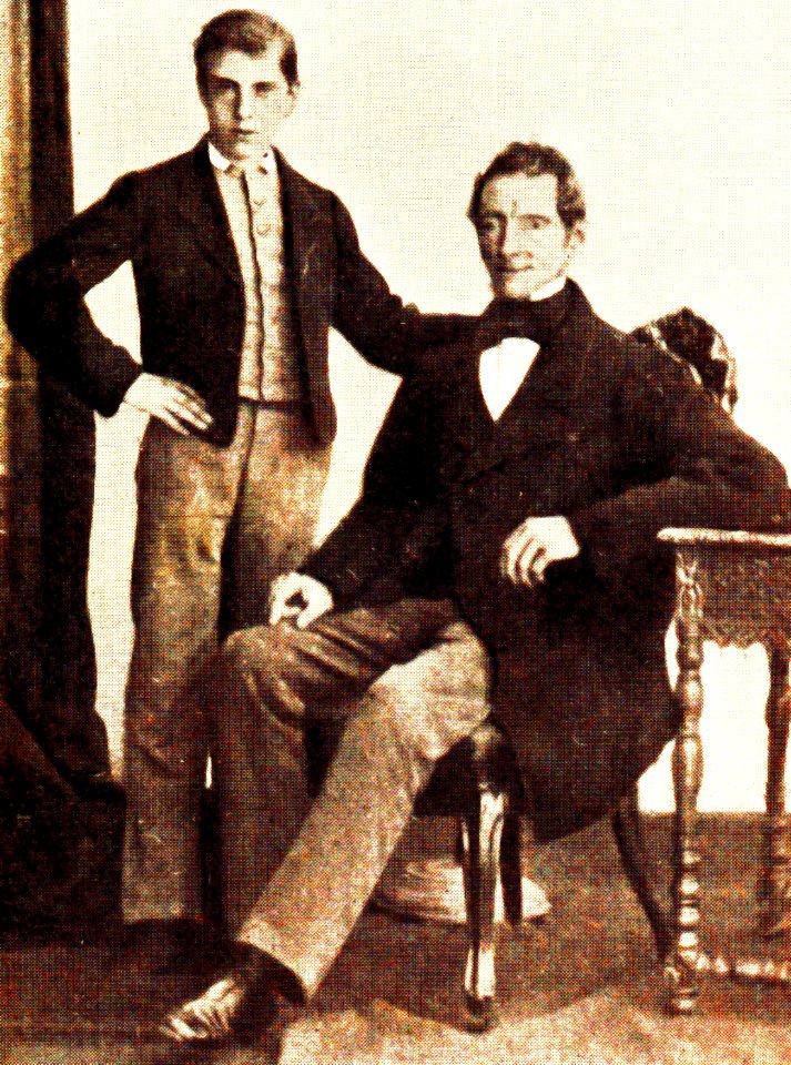 Met zijn vader in 1864
