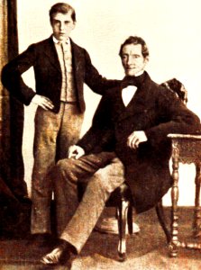 Met zijn vader in 1864
