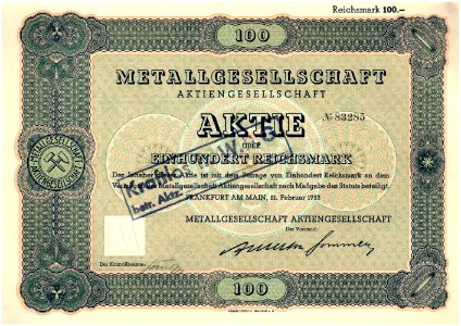 Metallgesellschaft AG 1933