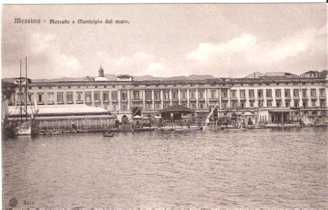Messina, palazzo municipale e palazzata prima del terremoto del 1908