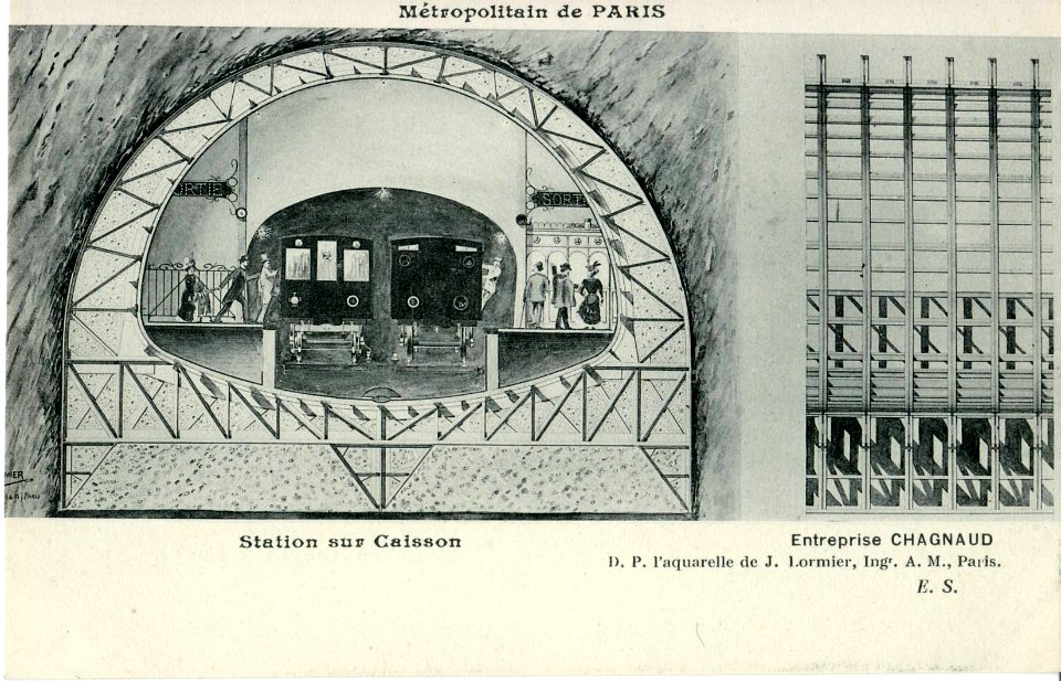 Métropolitain de Paris - station sur caisson