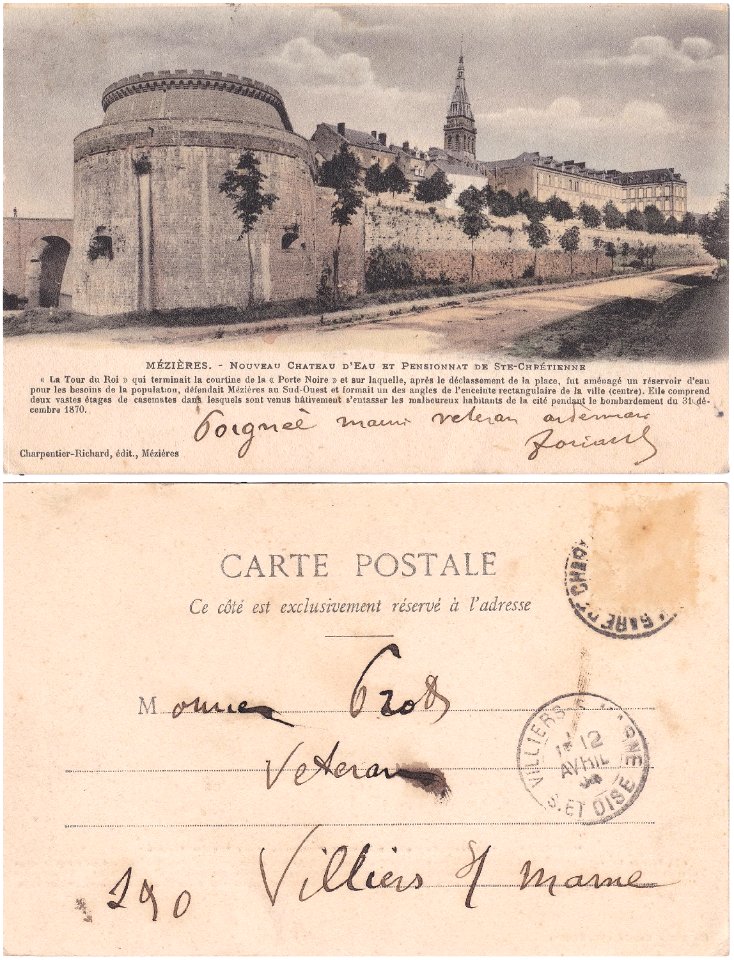 Mézières — Nouveau Château d'Eau et Pensionnat de Ste-Chrétienne (2)