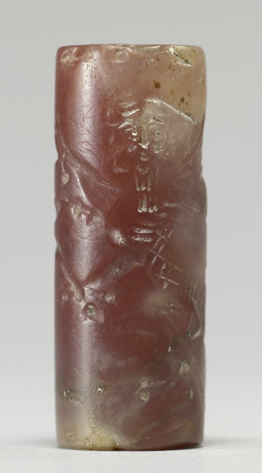 Mesopotamian - Cylinder Seal with Human-Headed Griffin Attacking a Horse - Walters 42444 - Side D
