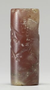 Mesopotamian - Cylinder Seal with Human-Headed Griffin Attacking a Horse - Walters 42444 - Side D photo