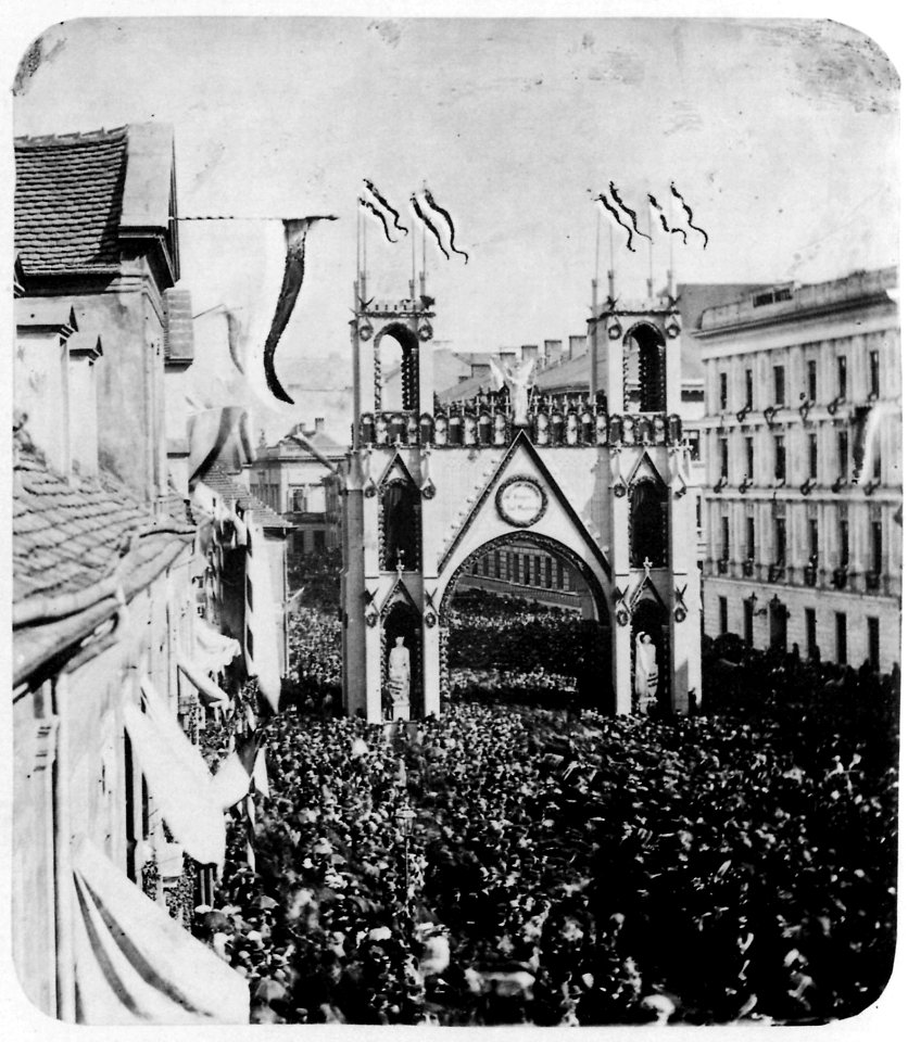 Müller, Heinrich - Truppeneinzug in Magdeburg, vermutlich nach der »Schlacht« von Langensalza, Magdeburg (Zeno Fotografie)
