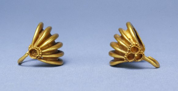 Mesopotamian - Pair of Basket-Shaped Hair Ornaments - Walters 572064, 572065