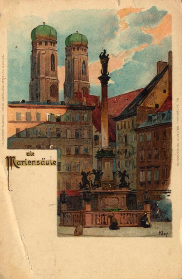 München, Bayern - Mariensäule (Zeno Ansichtskarten)