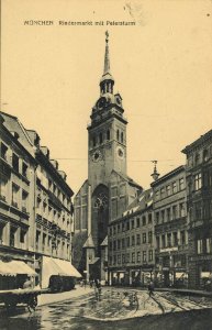 München, Bayern - Rindermarkt mit Petersturm (Zeno Ansichtskarten)