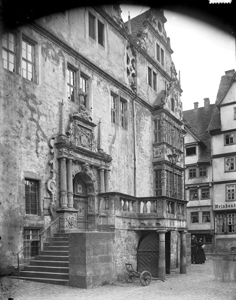 Münden Rathaus Portal Nordseite Ludwig Bickell vor 1900