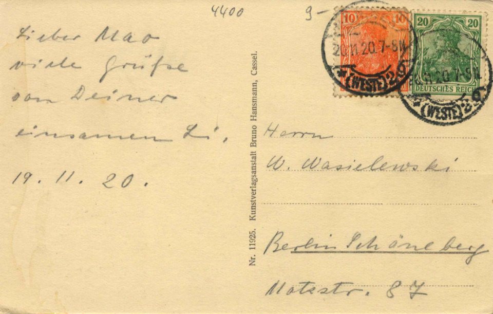 Münster (Westf.), Nordrhein-Westfalen - Engelschanze (back) (Zeno Ansichtskarten)