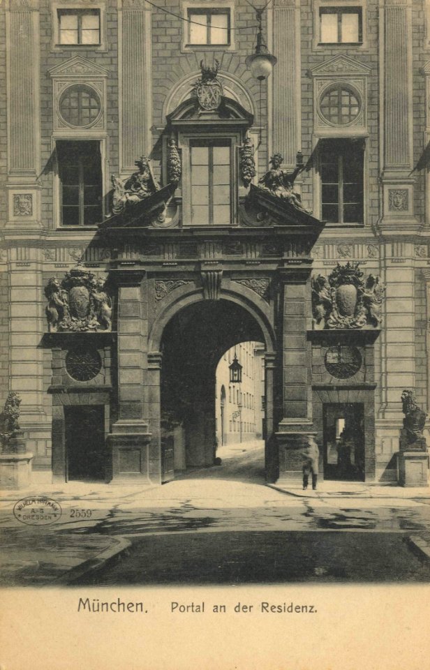 München, Bayern - Portal an der Residenz (Zeno Ansichtskarten)