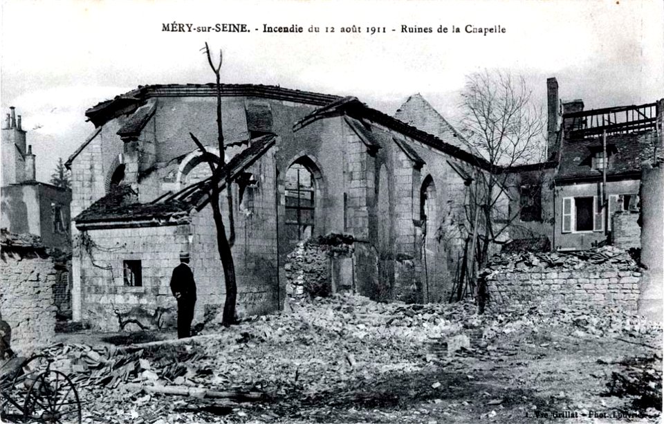 Méry-sur-Seine chapelle incendie 1911