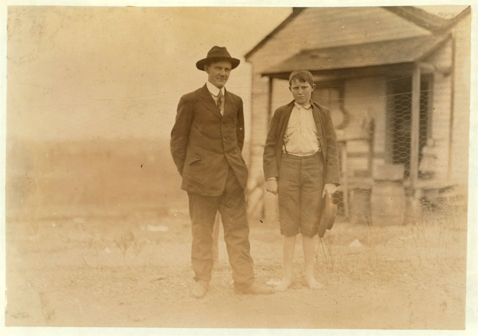 N. W. Bigham-In mill 5 years. (Boy) Brown Morison-In mill 2-1-2 years. 13 years old. Doffs-75 cents a day. Eureka Cotton Mills, Witness S.R. Hine. LOC nclc.01461