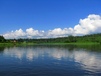 Blue open space water