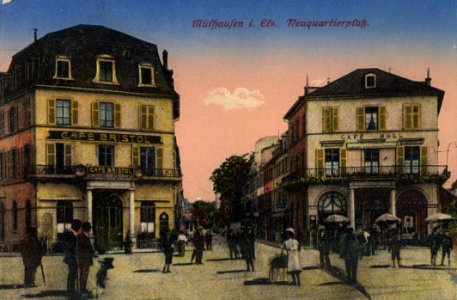 Mülhausen i. E., Elsass-Lothringen - Neuquartierplatz (Zeno Ansichtskarten)