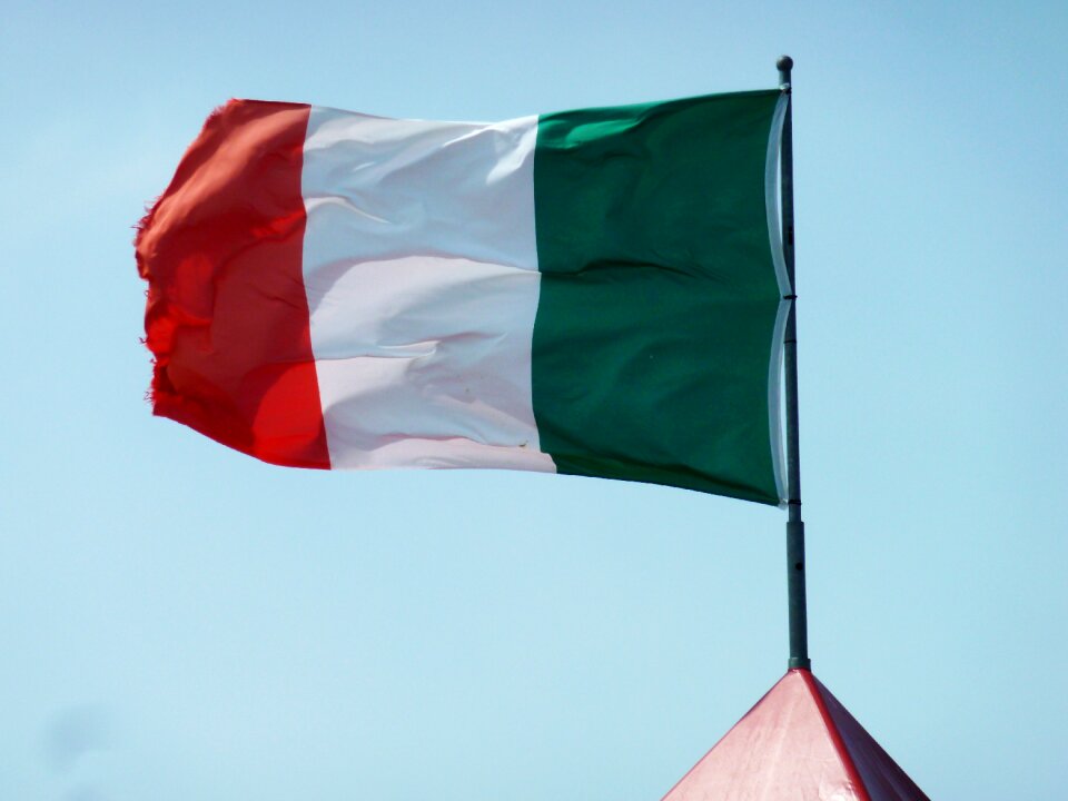 Red italian flag national flag photo