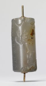 Mesopotamian - Cylinder Seal with Archer and Winged Lion - Walters 421195 - Side B