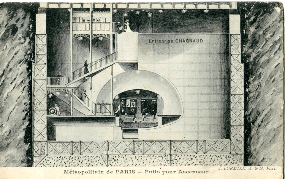 Métropolitain de Paris - Puit pour ascenseur