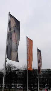 München – Fahnen vor der Alten Pinakothek 2014