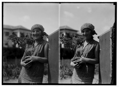Nahalal. Girls' agricultural training school. A typical girl student. Recent arrival from Europe, agriculture; (Another view of girl student) LOC matpc.02690