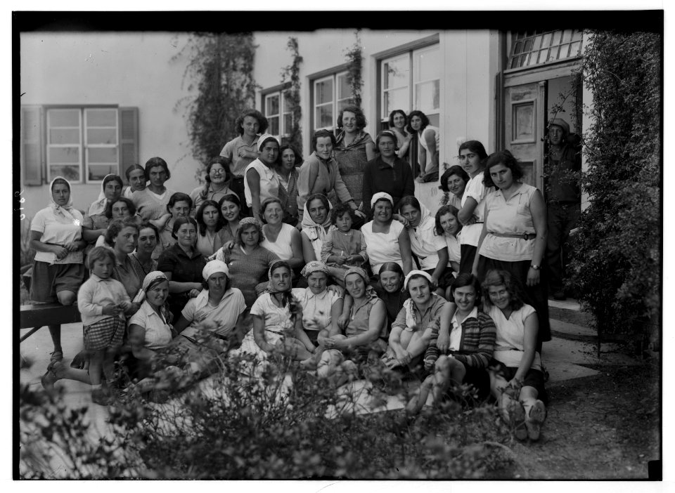 Nahalal. Girls' agricultural training school. Group of girl students LOC matpc.02686