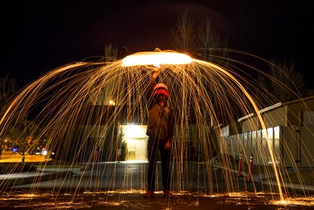 Man sparkling light photo