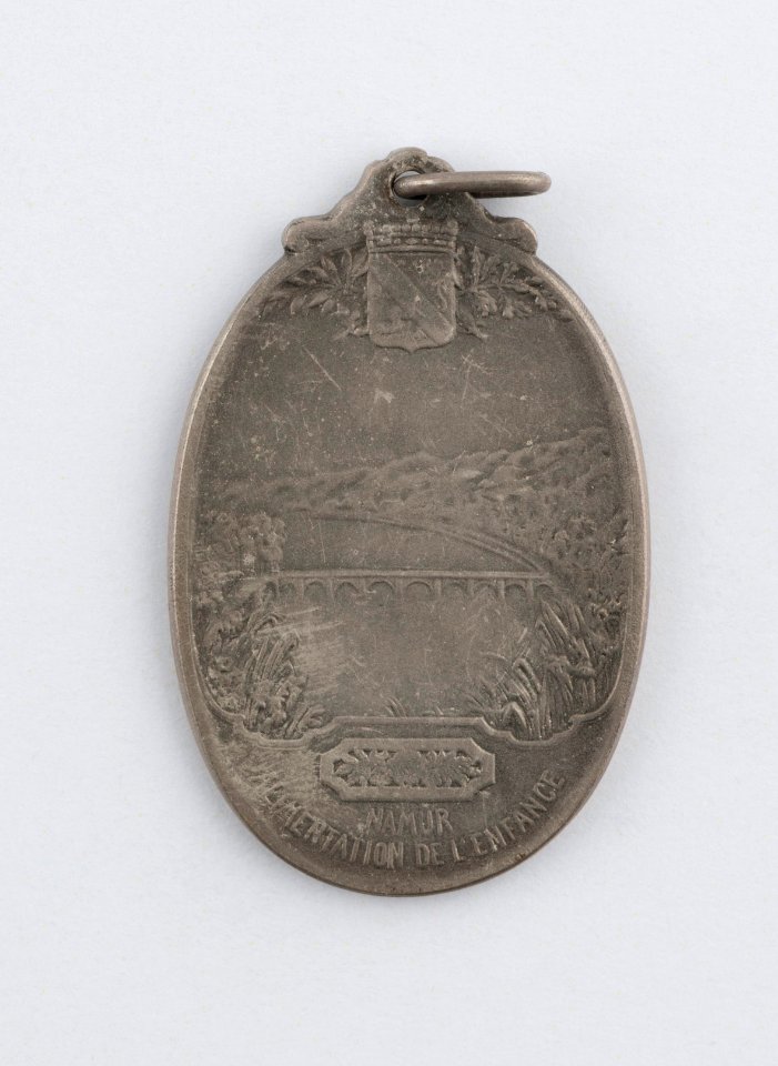 Namur - Alimentation de l'Enfance, medal by Pierre Theunis, Belgium, 1918, Coins and Medals Department of the Royal Library of Belgium, 2Lef74 - 6 (verso)