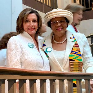 Nancy Pelosi and Alma Adams